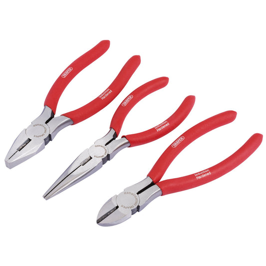 Draper Redline Pliers Set with PVC Dipped Handles 160mm 3 Piece 67924