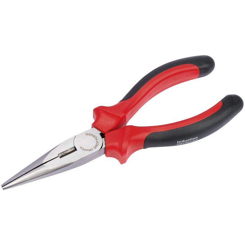 Draper Redline 165mm Heavy Duty Long Nose Pliers with Soft Grip Handles 67997