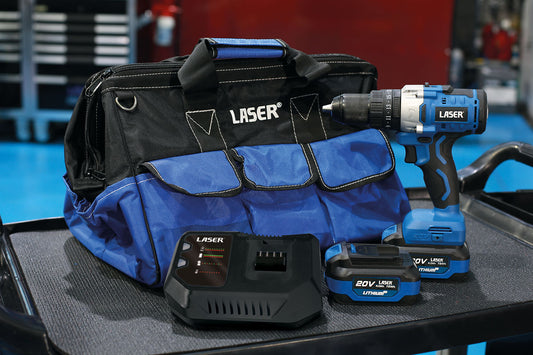 Laser Tools Cordless Variable Speed Impact Drill 20V Kit 68011