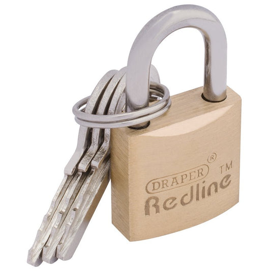 Draper Redline Brass Cylinder Padlock 20mm 68019