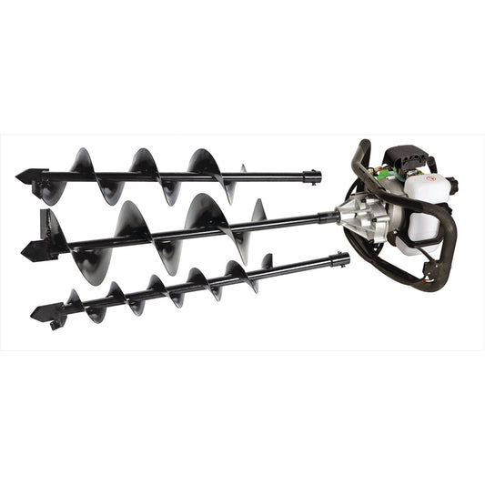 Draper Petrol Earth Auger Kit Bits 100mm 150mm and 200mm All 800mm Long 68294