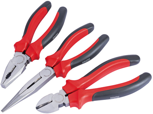 Draper Redline 190mm Pliers Set with Soft Grip Handles 3 Piece 68305