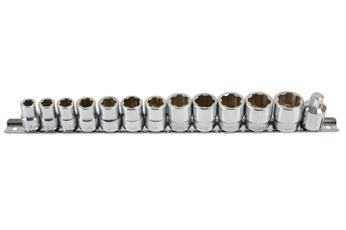 Laser Tools Metric Damaged Undamaged Nuts Socket Set 3/8"D 13pc 6834