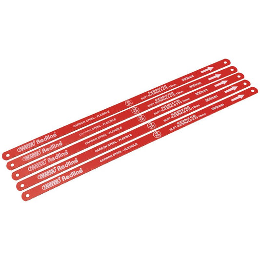 Draper Redline Hacksaw Blades 300mm 5 Pk For Mild Steel Nonferrous Metals 68414