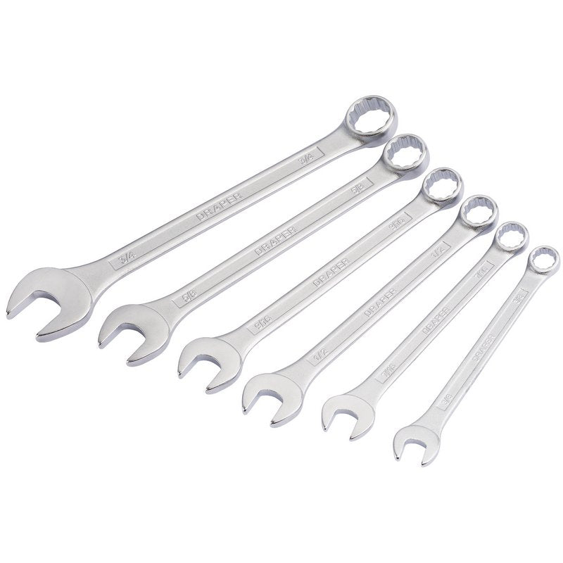 Draper Redline AF Combination Spanner Set 6 Piece 3/8, to 3/4" 68480