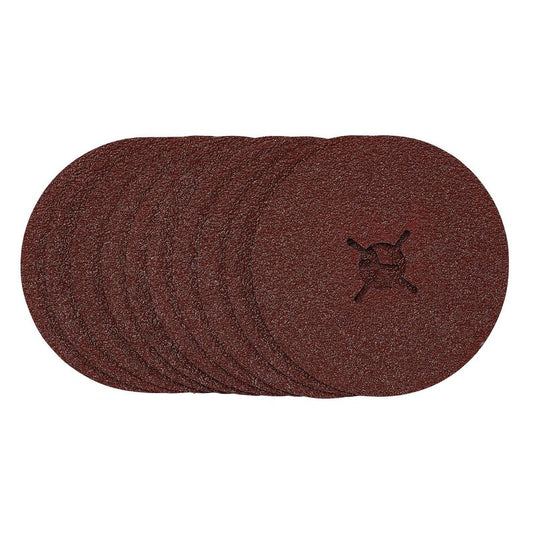 Draper Fibre Sanding Discs 125mm 36 Grit 10 Pack 68628