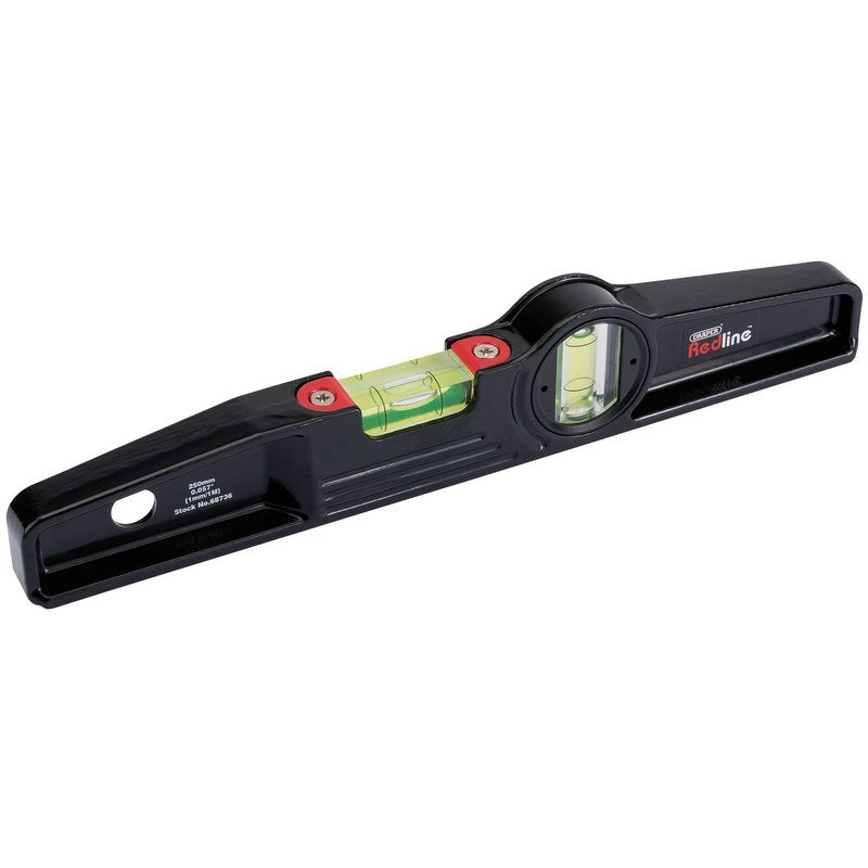 Draper Redline Cast Boat Level 250mm Black Horizontal And Vertical Via ...