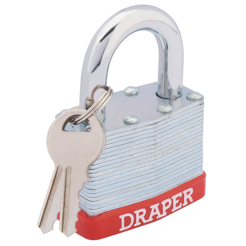 Draper Redline Laminated Steel Padlock, 50 x 30mm - Discontinued