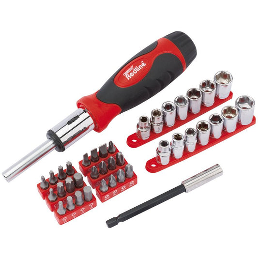 Draper Redline Ratcheting Screwdriver Socket and Bit Set 40 Piece 68835