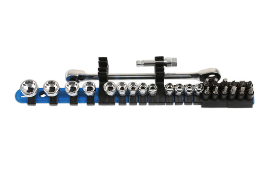 Laser Tools Low Profile Alldrive Socket & Bit Set 1/4"D 27pc 6887