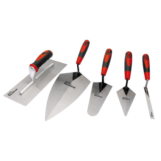 Draper Redline Trowel Set 5 Piece  Soft grip handles steel blades 69153