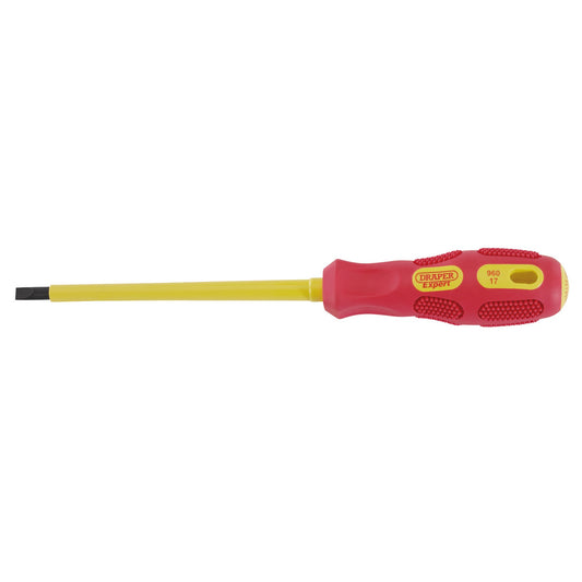 Draper VDE Approved Fully Insulated Plain Slot Screwdriver 5.5 x 125mm 69214