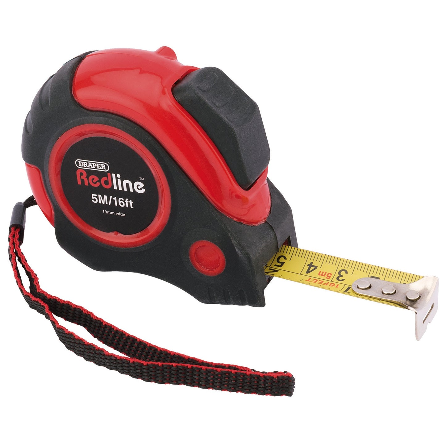 Draper ****Redline Measuring Tape 5m 16ft x 19mm Locking button & belt clip 69495