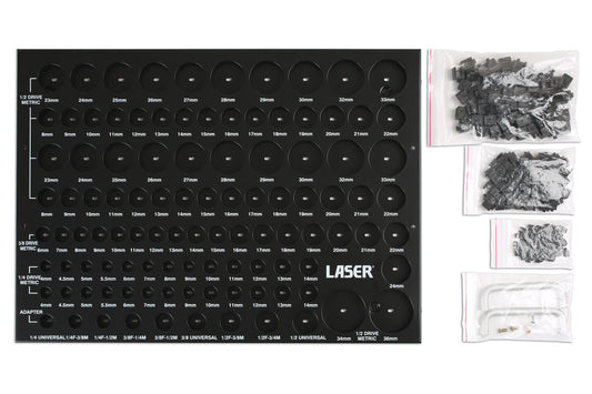 Laser Tools Tool Box Socket Drawer Organiser Size 495mm x 360mm 1/2 3/8 1/4 6963