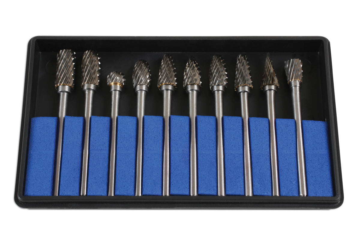 Laser Tools Tungsten Carbide Burr Set 10pc 6989