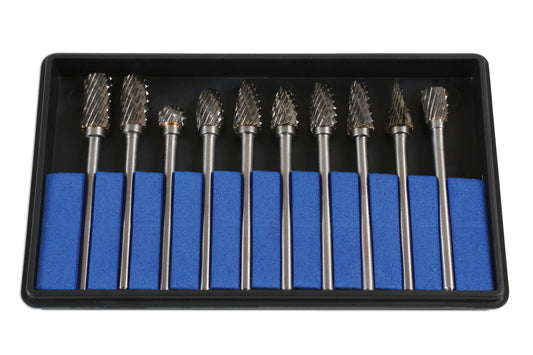 Laser Tools Tungsten Carbide Burr Set 10pc 6989