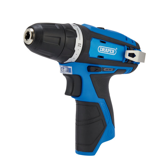 Draper 12V Drill Driver 10mm Keyless Chuck LED Worklight Sold Bare 70258