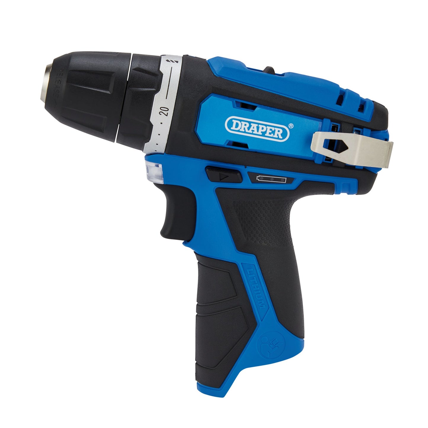 Draper 12V Drill Driver 10mm Keyless Chuck LED Worklight Sold Bare 70258