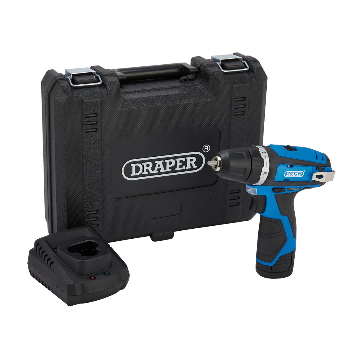 Draper 12V Drill Driver 1 x 1.5Ah Battery 1 x Fast Charger Keyless 10mm 70328