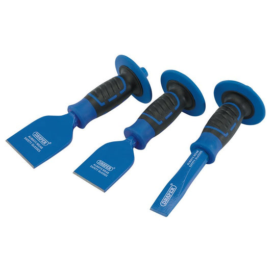 Draper Bolster and Chisel Set 3 Piece octagonal shank hand protection grip 70375