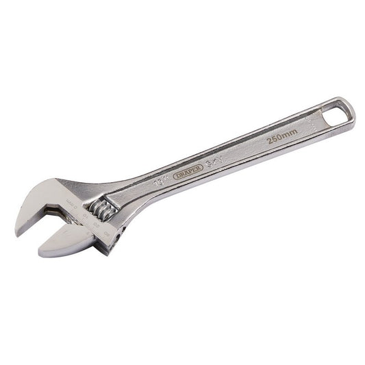 Draper 250mm 31mm Jaw Adjustable Wrench Satin Chrome Finish 70398