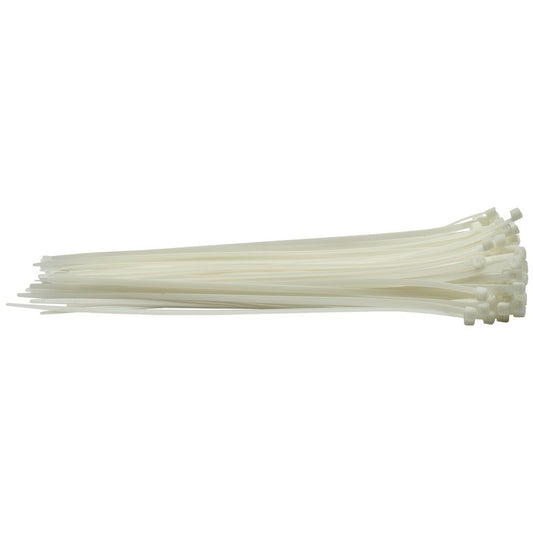 Draper Cable Ties 4.8 x 300mm White Pack of 100 Robust Nylon 70399