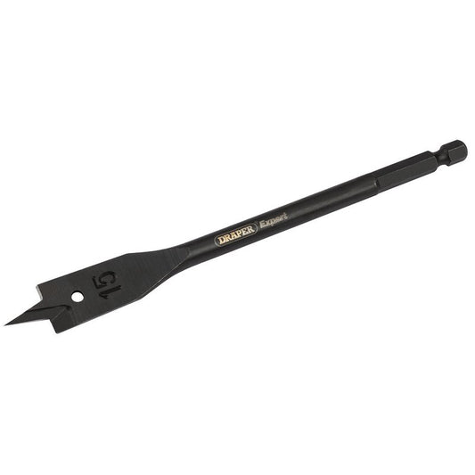 Draper Flat Wood Bit 15mm 6mm Shank Precision Central Point 70414