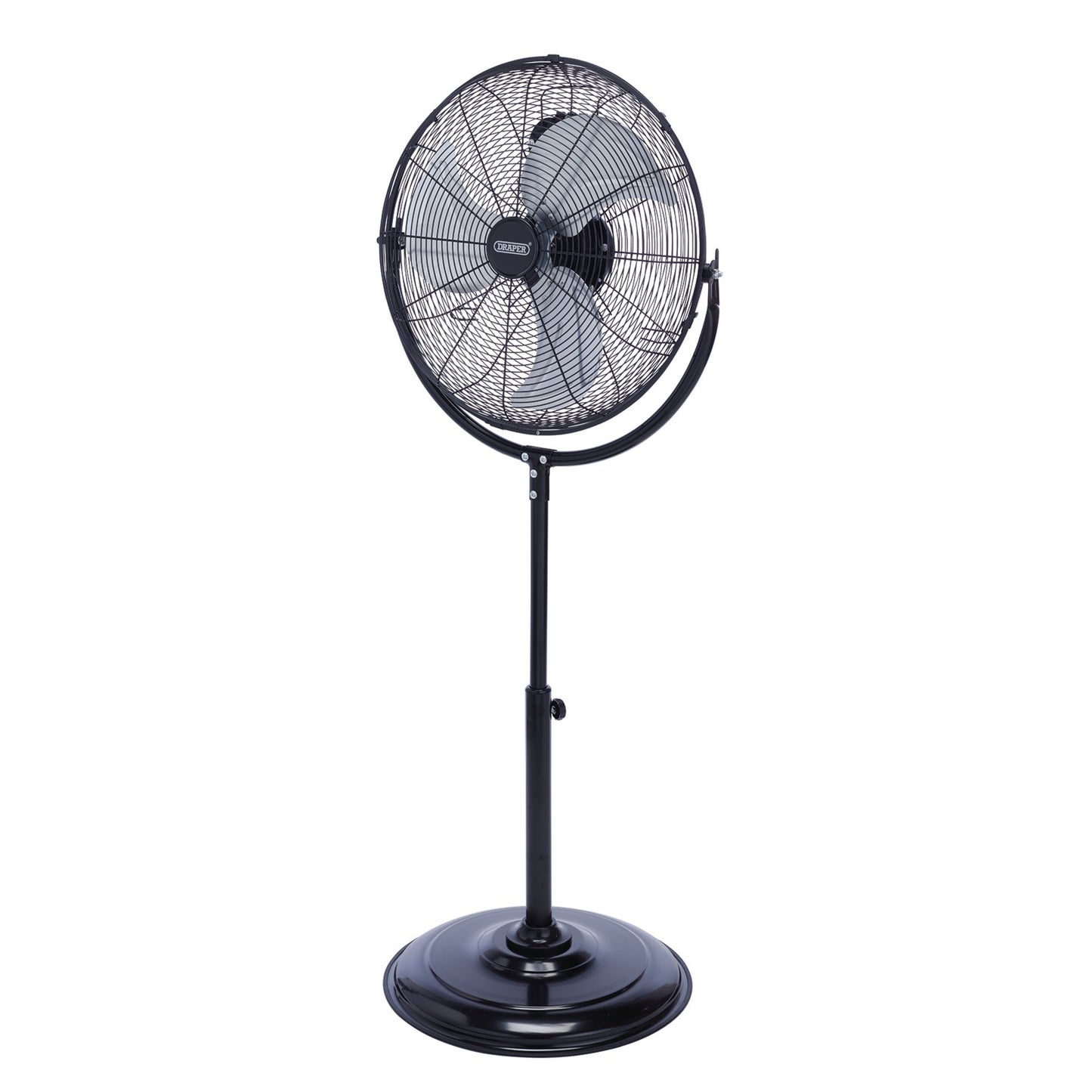 Draper 230V Pedestal Fan 18" 450mm 120W Three Speed Height Adjustable 70429