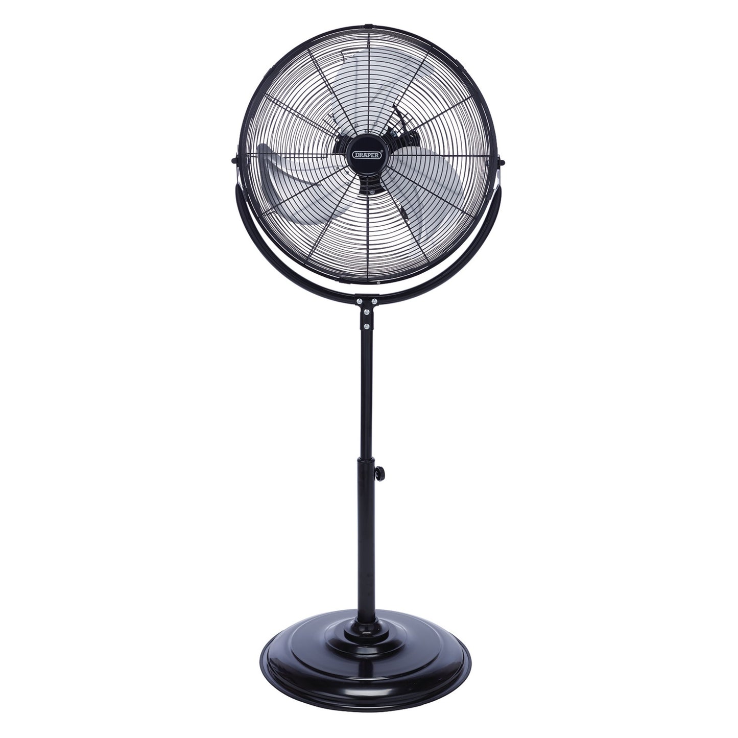 Draper 230V Pedestal Fan 18" 450mm 120W Three Speed Height Adjustable 70429