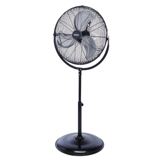 Draper 230V Pedestal Fan 20" 500mm 120W Three Speed Height Adjustable 70430