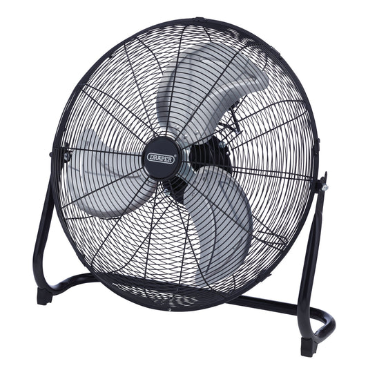 Draper 230V Floor Fan 20" 500mm 120W 3 Speed Tilt Function & Metal Cage 70438