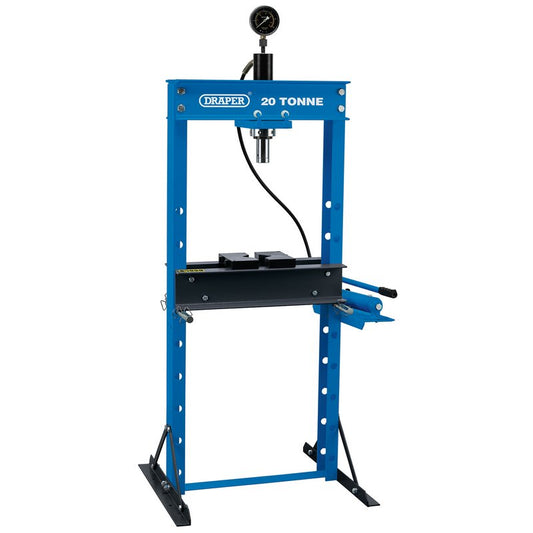 Draper Floor Press 20 Tonne With Gauge And Two Flat V Shaped Blocks 70540