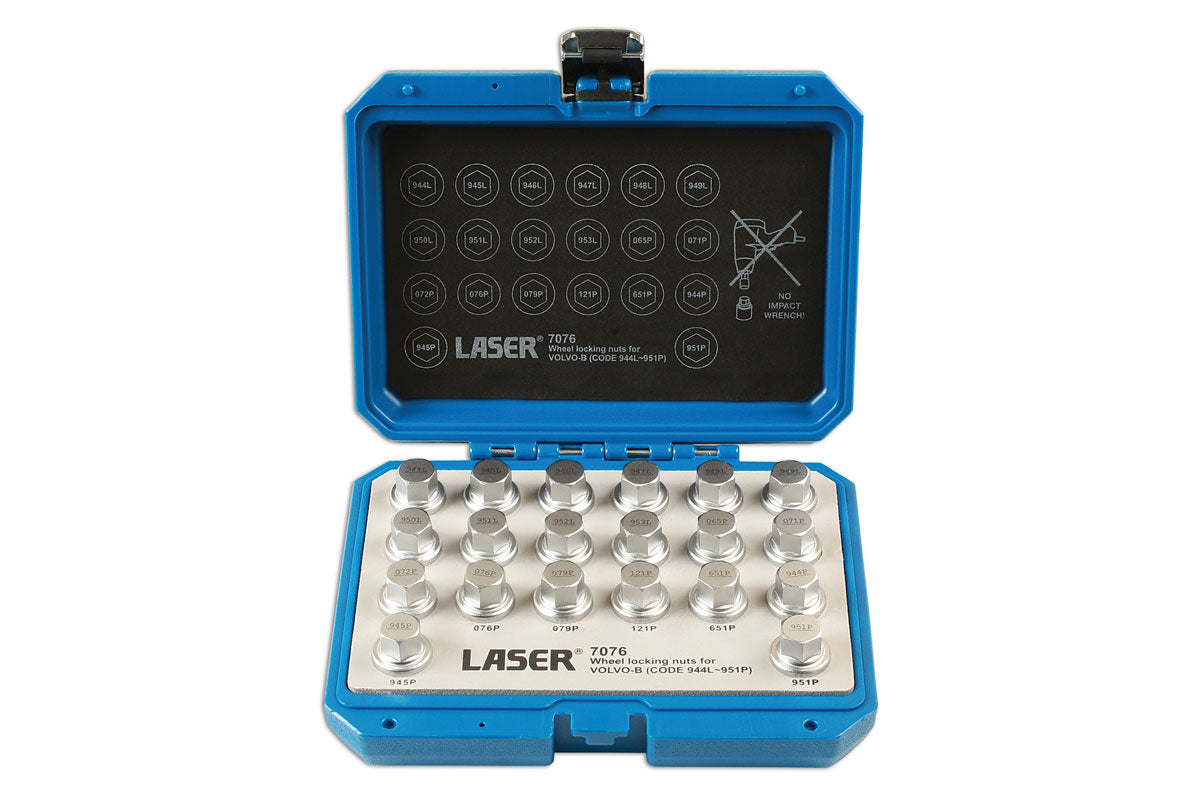 Laser Tools Locking Wheel Nut Key Set 20pc - for Volvo 7076