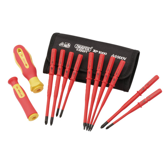 Draper XP1000 VDE Slimline Interchangeable Screwdriver Set 12 Piece 70867