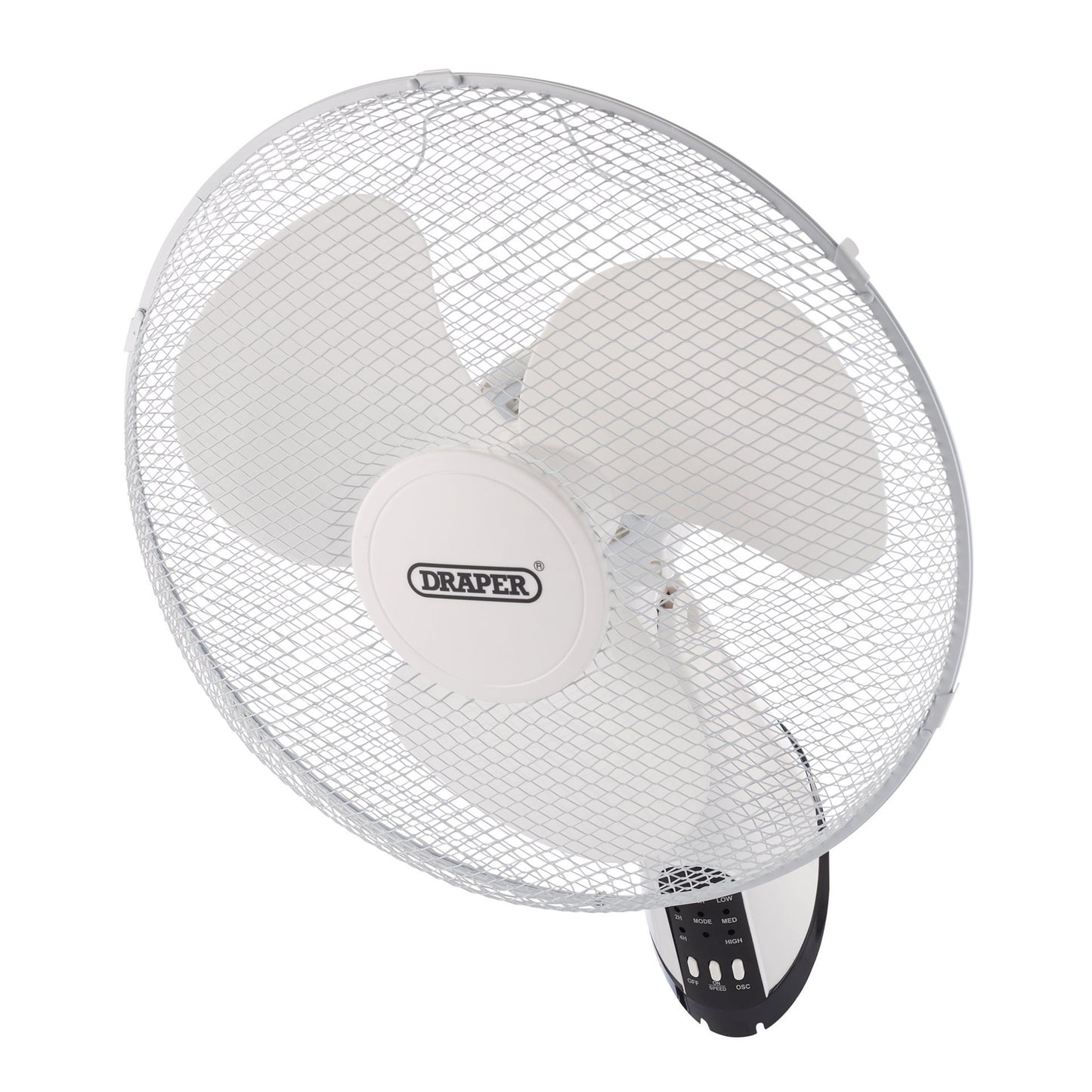 Draper 230V Oscillating Wall Mounted Fan Remote Control 16" 400mm 3 Speed 70975