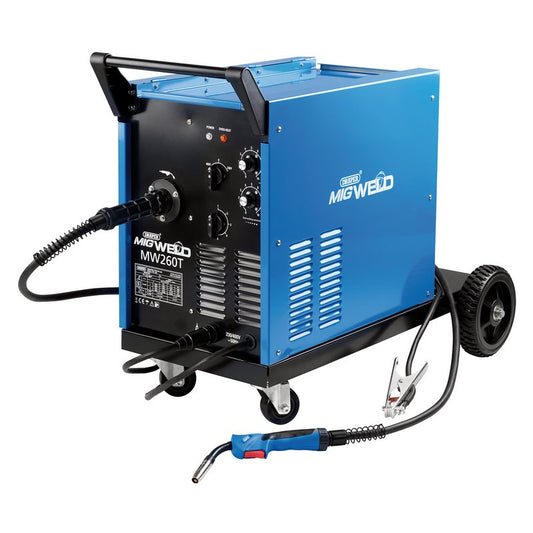 Draper 230V Gas Gasless MIG Welder Amperage 40-250A Inc Spot Welding Timer 71094