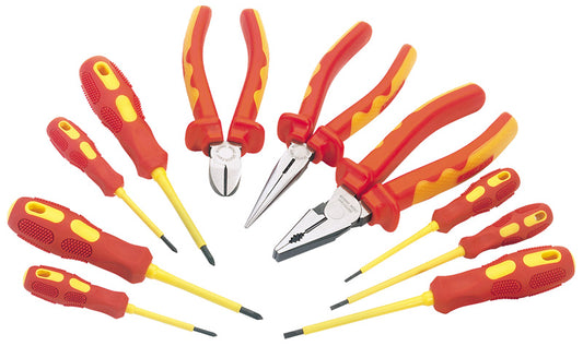Draper Screwdriver Set VDE Approved 10 Piece Fully Insulated Inc Pliers 71155