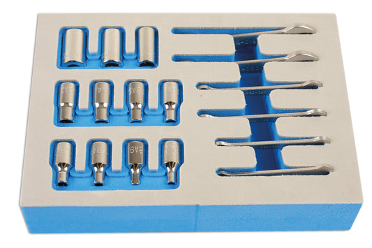 Laser Tools BA Spanner And Socket Set 1/4"D 17pc From 0 BA to 11 BA 7132