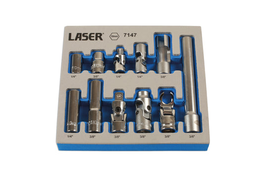 Laser Tools Metric Socket Set All 10mm Profiles 11pc In EVA Foam Tray7147