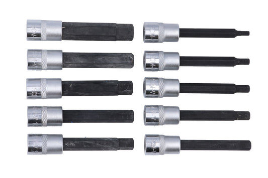 Laser Tools Long Hex Socket Bit Set 3/8"D 10pc 7163