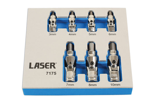 Laser Tools Universal Joint Hex Socket Bit Set 7pc 7175