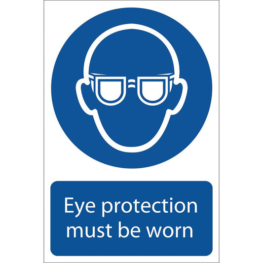 Draper Eye Protection Mandatory Sign 200 x 300mm PVC With Strong Adhesive 72080
