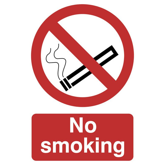 Draper No Smoking Prohibition Sign 200 x 300mm PVC With Strong Adhesive 72165