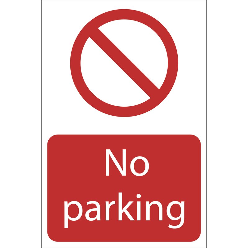 No Parking' Prohibition Sign, 200 x 300mm