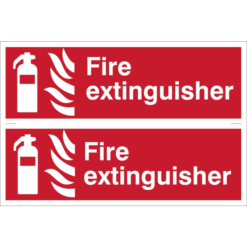 Draper Fire Equipment Sign Pack of 2 Size 300 x 100mm adhesive on the back 72444