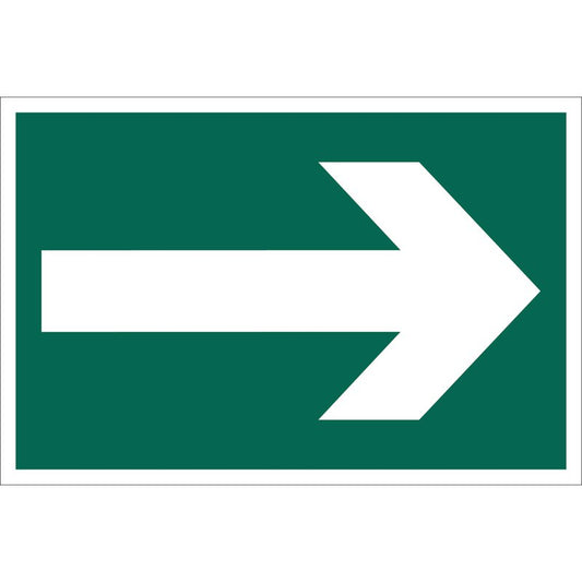 Draper Arrow Symbol Safety Sign Size 300 x 200mm PVC With Strong Adhesive 72451