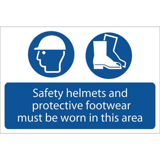 Draper Safety Helmets And Protective Footwear Must Be Worn Sign 72870