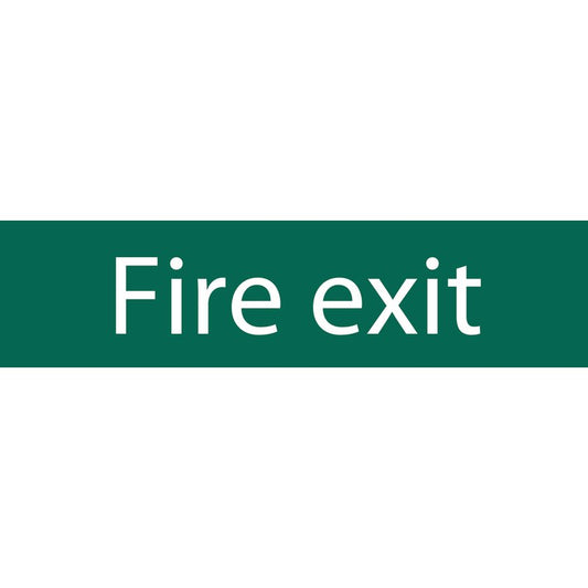 Draper Fire Exit Safety Sign 200 x 50mm PVC With Strong Adhesive 73213