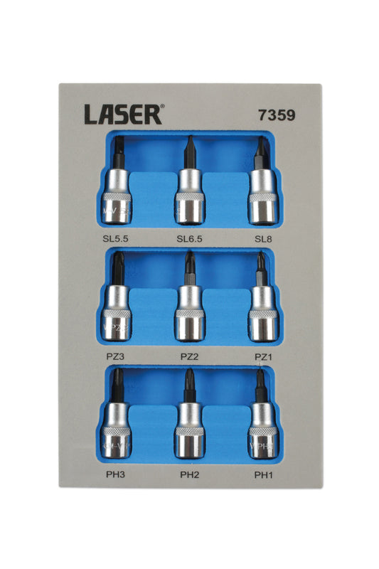 Laser Tools Socket Bit Set 3/8"D 9pc 7359