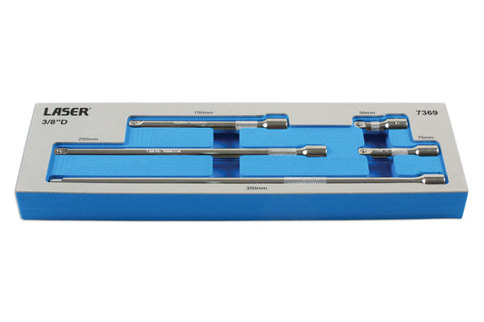 Laser Tools 3/8"D Extension Bar Set 5pc Lengths 50, 75, 150, 250, 350mm 7369
